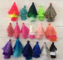 This is a Display of All our 3 Tier Tassels 50mm and 60mm, R60 6 pieces (Choose your Colour)
